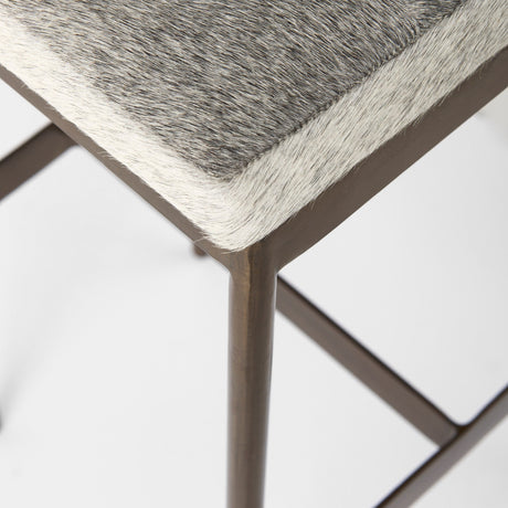 Millie Hair-on-hide Seat W/ Gold Frame Bar Stool by Mercana at Eve Furniture