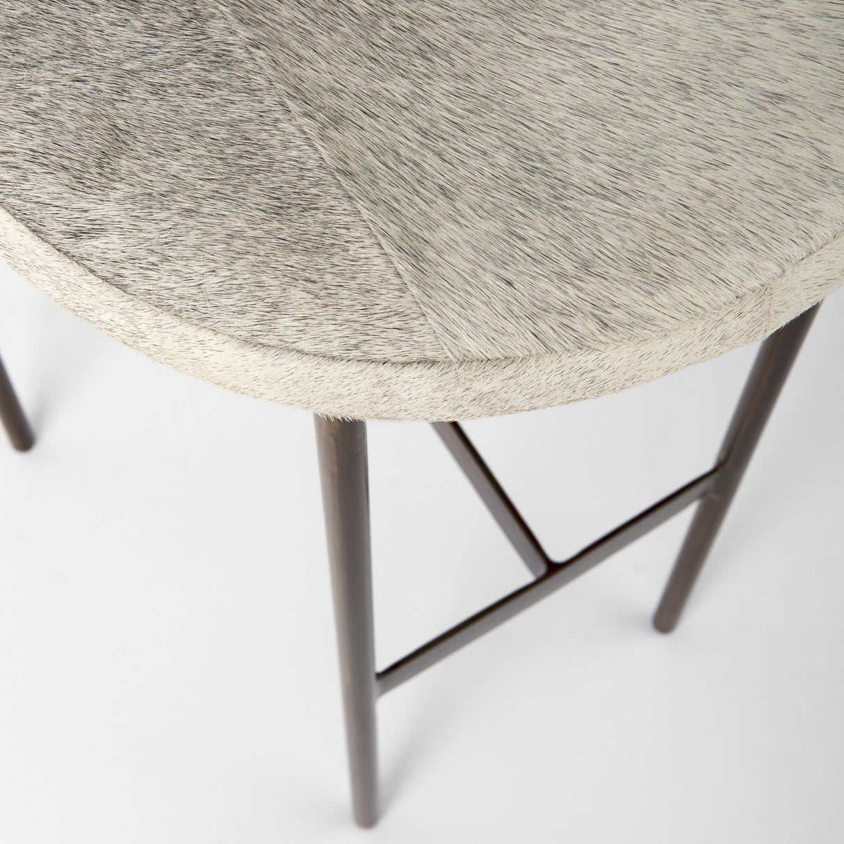 Millie Hair-on-hide Seat W/ Gold Frame Bar Stool by Mercana at Eve Furniture
