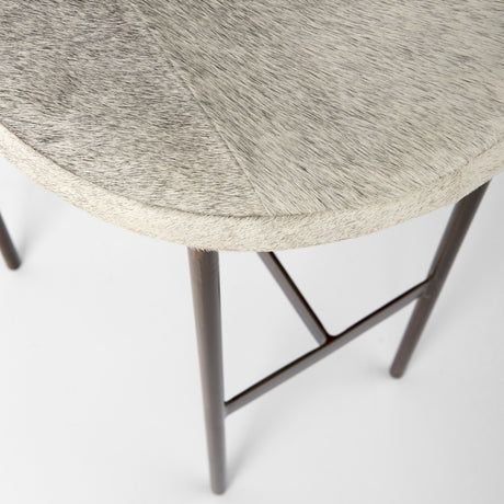 Millie Hair-on-hide Seat W/ Gold Frame Bar Stool by Mercana at Eve Furniture