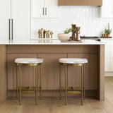 Millie Hair-on-hide Seat W/ Gold Metal Frame Counter Stool by Mercana at Eve Furniture