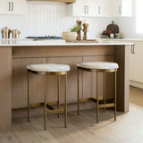 Millie Hair-on-hide Seat W/ Gold Metal Frame Counter Stool by Mercana at Eve Furniture