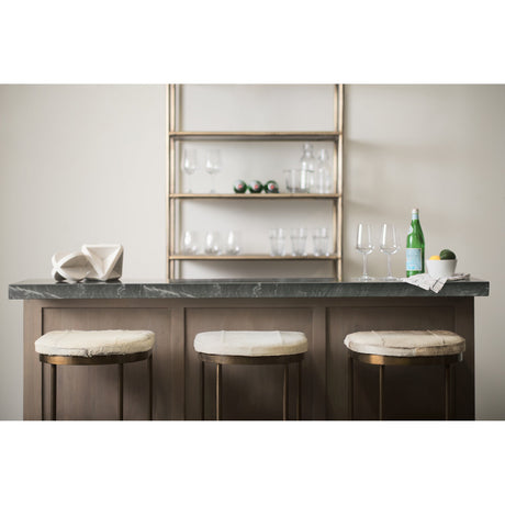 Millie Hair-on-hide Seat W/ Gold Metal Frame Counter Stool by Mercana at Eve Furniture