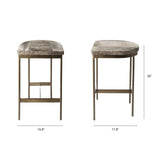 Millie Hair-on-hide Seat W/ Gold Metal Frame Counter Stool by Mercana at Eve Furniture
