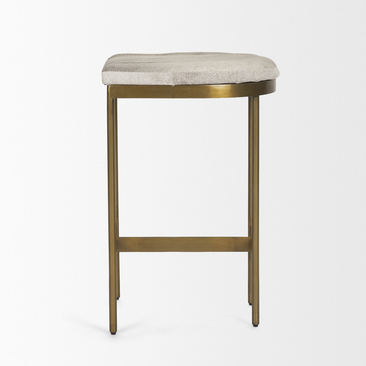 Millie Hair-on-hide Seat W/ Gold Metal Frame Counter Stool by Mercana at Eve Furniture
