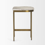Millie Hair-on-hide Seat W/ Gold Metal Frame Counter Stool by Mercana at Eve Furniture