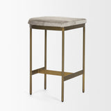 Millie Hair-on-hide Seat W/ Gold Metal Frame Counter Stool by Mercana at Eve Furniture