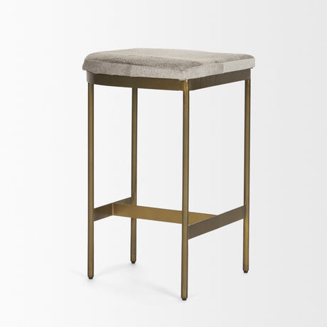 Millie Hair-on-hide Seat W/ Gold Metal Frame Counter Stool by Mercana at Eve Furniture