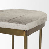 Millie Hair-on-hide Seat W/ Gold Metal Frame Counter Stool by Mercana at Eve Furniture