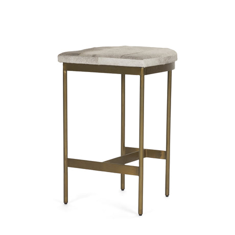 Millie Hair-on-hide Seat W/ Gold Metal Frame Counter Stool by Mercana at Eve Furniture