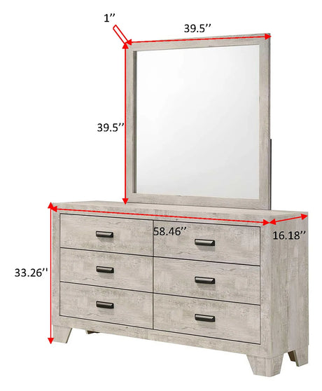 Millie White Dresser Mirror by Crown Mark at Eve Furniture