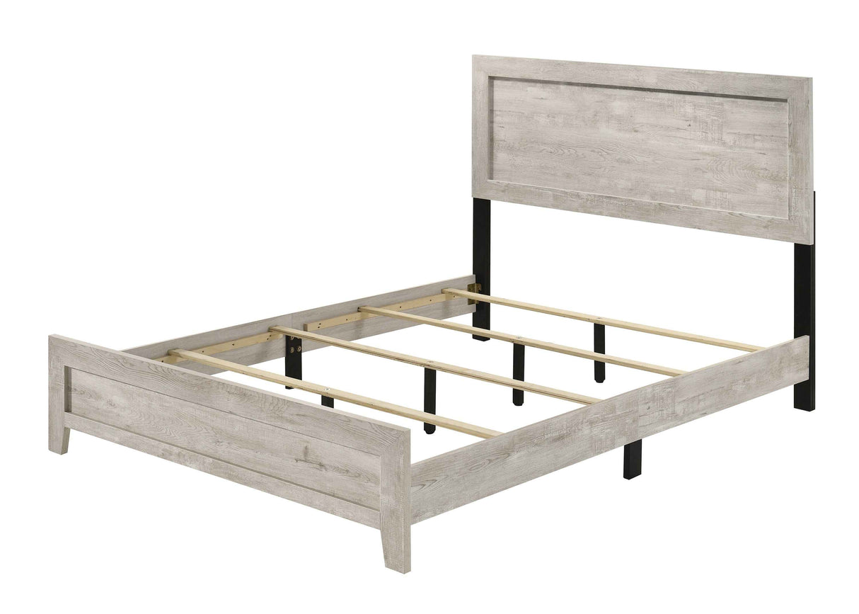 Millie Whitewash Full Panel Bed