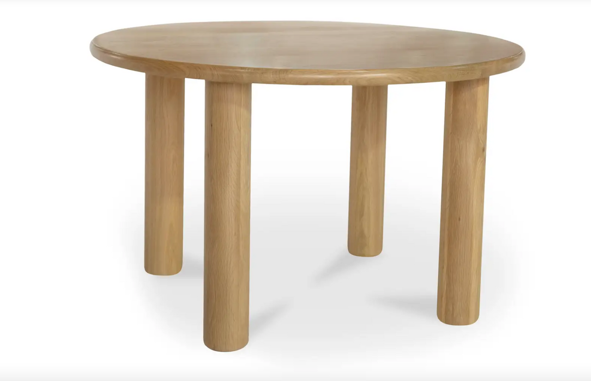 Milo Round Dining Table Oak by Moe's Home at Eve Furniture