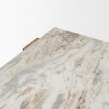Milos Pink Marble Top w/ Light Brown Oak Wood Coffee Table by Mercana at Eve Furniture