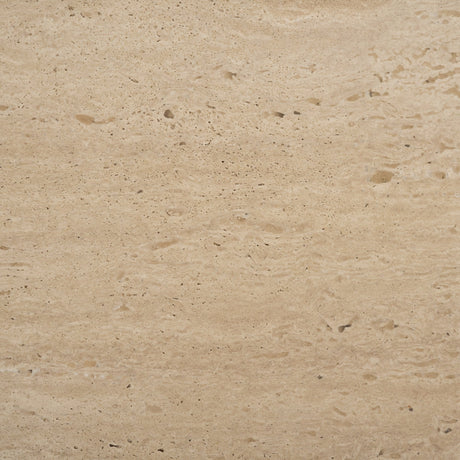 Milos Travertine Top w/ Light Brown Oak Wood Coffee Table by Mercana at Eve Furniture