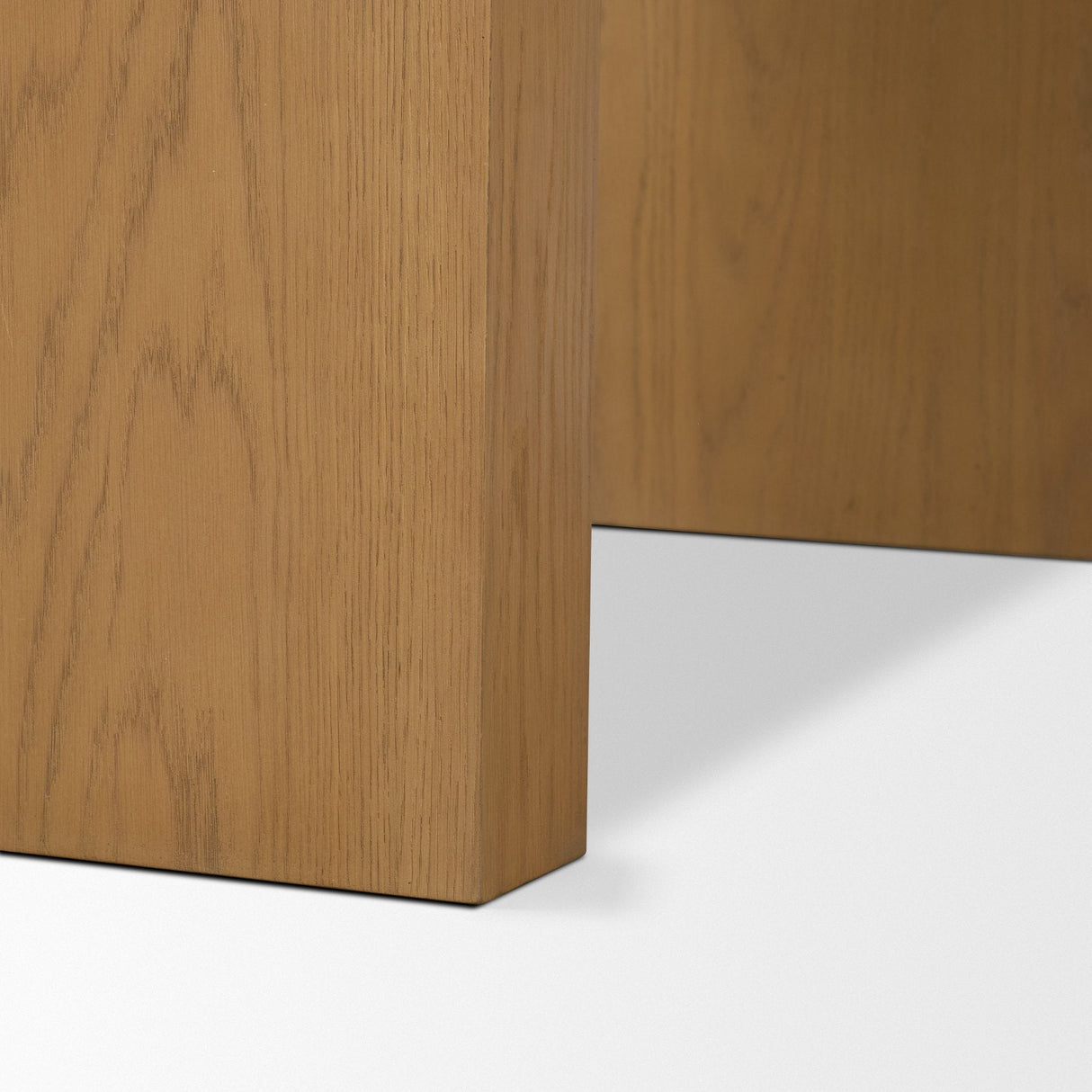 Milos Travertine Top w/ Light Brown Oak Wood Console Table by Mercana at Eve Furniture