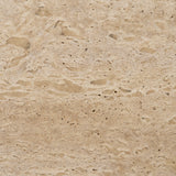 Milos Travertine Top w/ Light Brown Oak Wood Console Table by Mercana at Eve Furniture