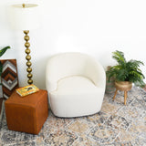 Mina White Boucle Swivel Chair by Ashcroft Furniture at Eve Furniture