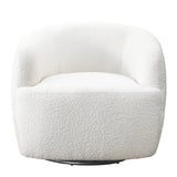 Mina White Boucle Swivel Chair by Ashcroft Furniture at Eve Furniture