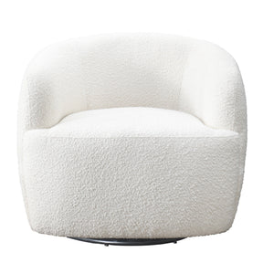 Mina White Boucle Swivel Chair by Ashcroft Furniture at Eve Furniture
