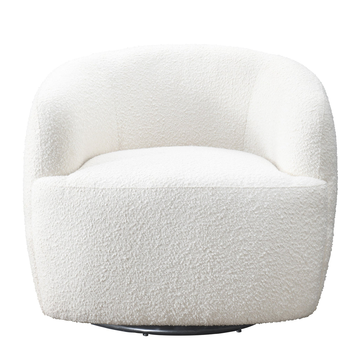 Mina White Boucle Swivel Chair by Ashcroft Imports at Eve Furniture