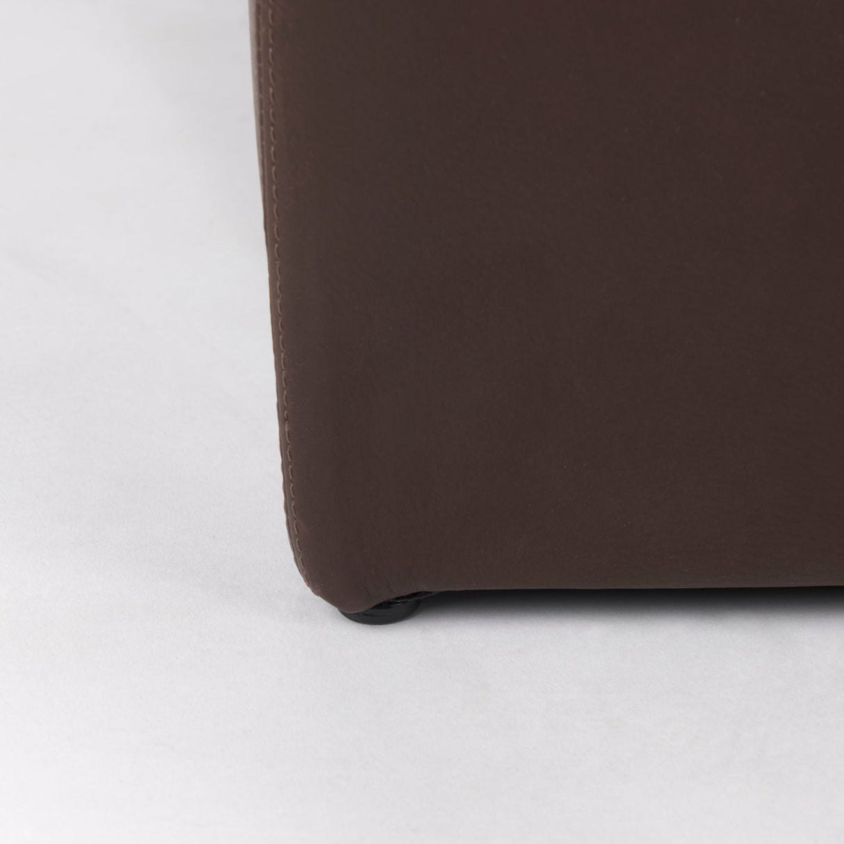 Minara 36L x 36W x 16H Square Dark Brown Leather Wrapped Ottoman by Mercana at Eve Furniture