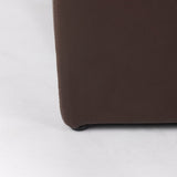Minara 36L x 36W x 16H Square Dark Brown Leather Wrapped Ottoman by Mercana at Eve Furniture