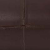 Minara Square Dark Brown Leather Wrapped Ottoman by Mercana at Eve Furniture