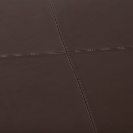 Minara Square Dark Brown Leather Wrapped Ottoman by Mercana at Eve Furniture