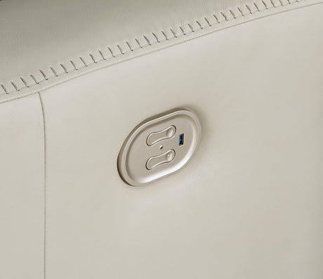 Mindanao Coconut Dual Power Leather Recliner by Ashley at Eve Furniture