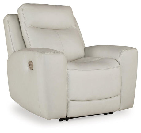Mindanao Coconut Dual Power Leather Recliner by Ashley at Eve Furniture