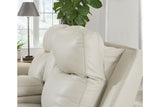 Mindanao Coconut Dual Power Leather Reclining Sofa and Loveseat by Ashley at Eve Furniture