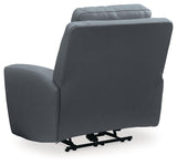 Mindanao Steel Dual Power Leather Recliner by Ashley at Eve Furniture