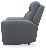 Mindanao Steel Dual Power Leather Recliner by Ashley at Eve Furniture