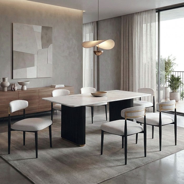 Minden Black/White 7-Piece Dining Room Set