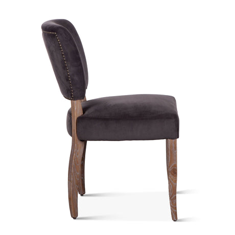 Mindy 21" Dining Chair in Asphalt Velvet with Napoleon Legs, Set of 2 by Home Trends & Design at Eve Furniture