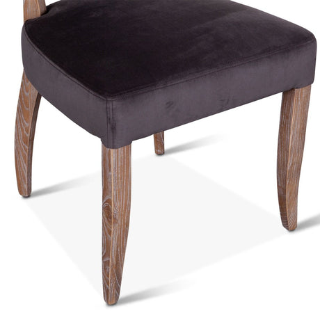 Mindy 21" Dining Chair in Asphalt Velvet with Napoleon Legs, Set of 2 by Home Trends & Design at Eve Furniture