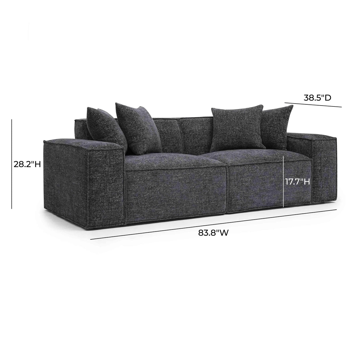 Mindy 84" Chenille Basketweave Modular Loveseat by TOV Furniture at Eve Furniture