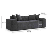 Mindy 84" Chenille Basketweave Modular Loveseat by TOV Furniture at Eve Furniture