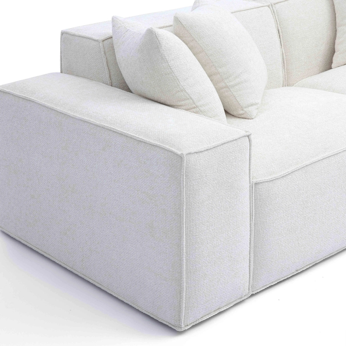Mindy 84" Chenille Basketweave Modular Loveseat by TOV Furniture at Eve Furniture