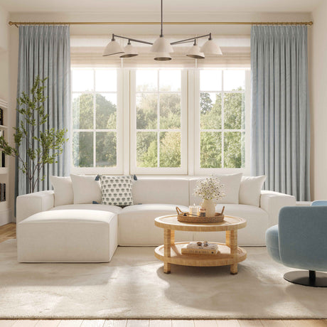 Mindy 84" Chenille Basketweave Modular Loveseat by TOV Furniture at Eve Furniture