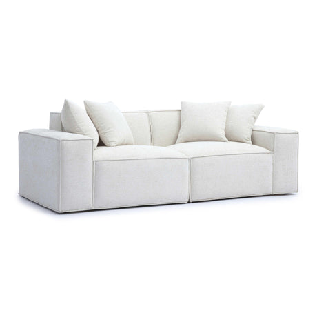Mindy 84" Chenille Basketweave Modular Loveseat by TOV Furniture at Eve Furniture