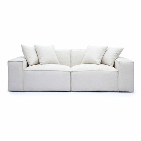 Mindy 84" Chenille Basketweave Modular Loveseat by TOV Furniture at Eve Furniture