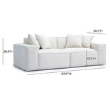 Mindy Chenille Basketweave Modular Loveseat by TOV Furniture at Eve Furniture