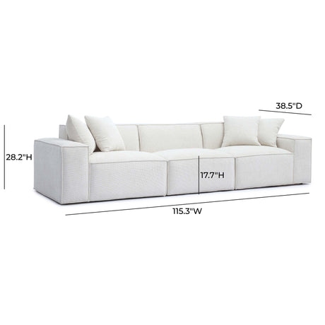 Mindy Chenille Basketweave Modular Sofa by TOV Furniture at Eve Furniture