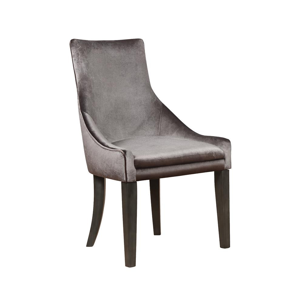 Mindy Gray Upholstered Demi Wing Chairs, Set of 2