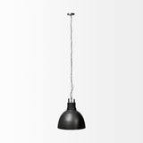 Minerva 19x22 Metallic Gray Hammered Detail Pendant Light by Mercana at Eve Furniture