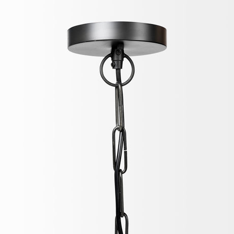 Minerva Metallic Gray Hammered Detail Pendant Light by Mercana at Eve Furniture