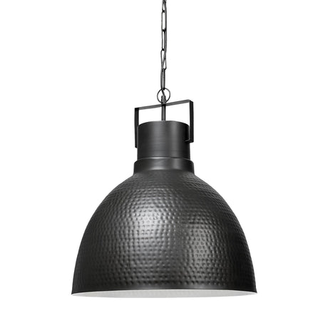 Minerva Metallic Gray Hammered Detail Pendant Light by Mercana at Eve Furniture