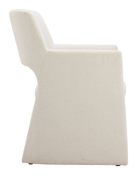 Minet Linen White Dining Chair by Zuomod at Eve Furniture