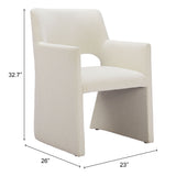 Minet Linen White Dining Chair by Zuomod at Eve Furniture